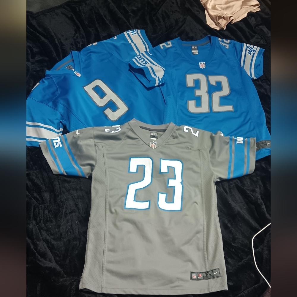 Detroit Lions NFL Jerseys - Blue & Gray Trio